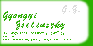 gyongyi zselinszky business card